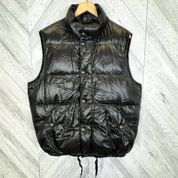 Vintage Polo Ralph Lauren Down Quilted Puffer Vest Black Mens Medium *No Hood - Picture 1 of 9